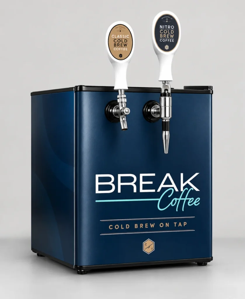 Countertop cold brew and nitro kegerator for office break rooms